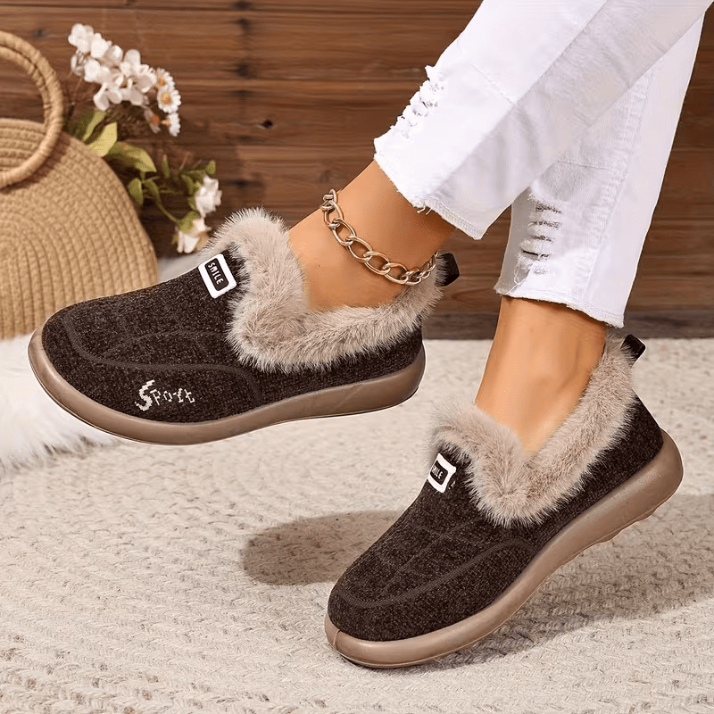 Women's Lined Thickened Warm Slip-On Shoes for Indoor/Outdoor