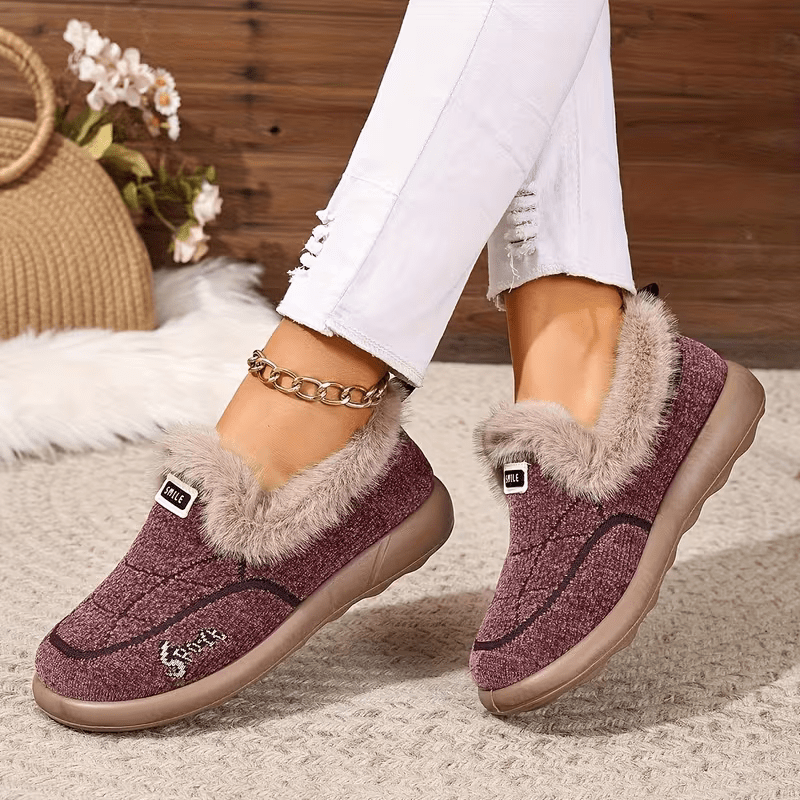 Women's Lined Thickened Warm Slip-On Shoes for Indoor/Outdoor