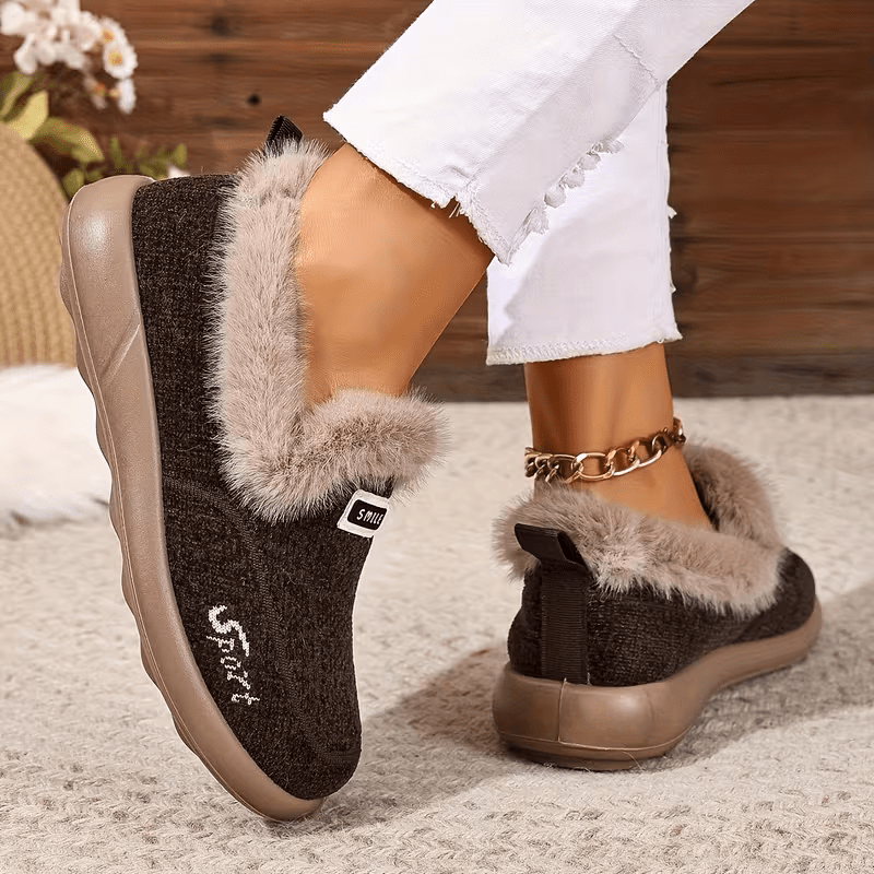 Women's Lined Thickened Warm Slip-On Shoes for Indoor/Outdoor