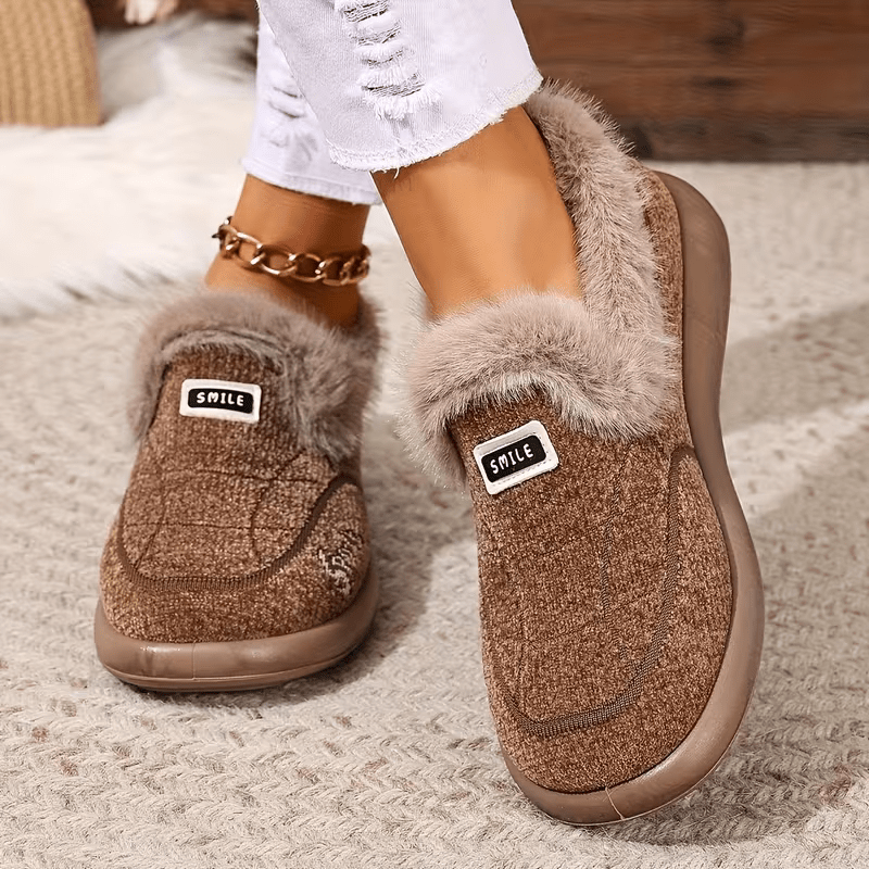 Women's Lined Thickened Warm Slip-On Shoes for Indoor/Outdoor