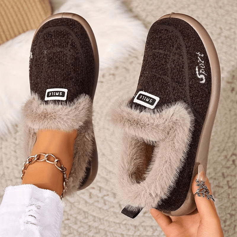 Women's Lined Thickened Warm Slip-On Shoes for Indoor/Outdoor