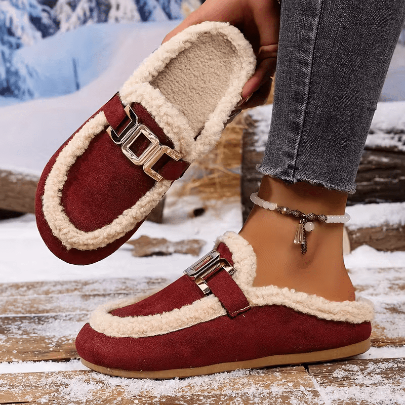 Women's Soft Warm Arch Support Slip-On Slippers Indoor/Outdoor House Shoes