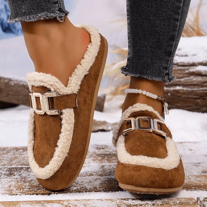 Women's Soft Warm Arch Support Slip-On Slippers Indoor/Outdoor House Shoes