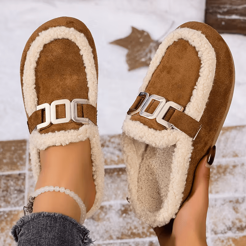 Women's Soft Warm Arch Support Slip-On Slippers Indoor/Outdoor House Shoes