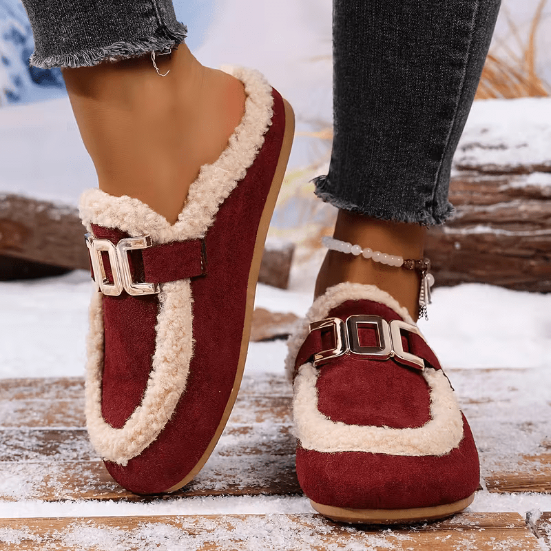 Women's Soft Warm Arch Support Slip-On Slippers Indoor/Outdoor House Shoes