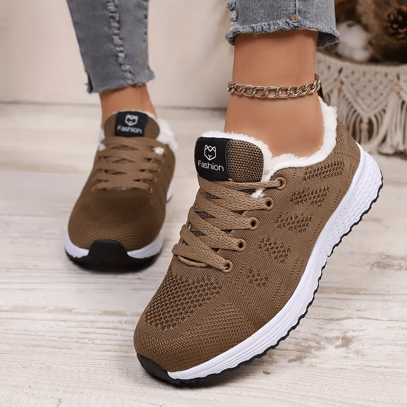 Women's Stylish & Comfortable Plus-Size Plush Warm Sports Shoes Sneakers for Running, Fitness, Commuting, Daily Shopping