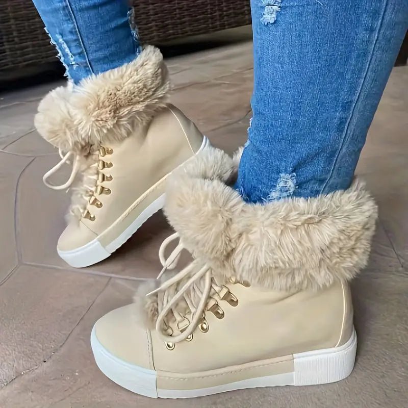 Women's Stylish Thickened Warm Wedge Shoes Ankle Boots