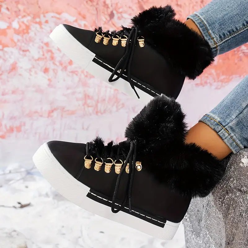 Women's Stylish Thickened Warm Wedge Shoes Ankle Boots