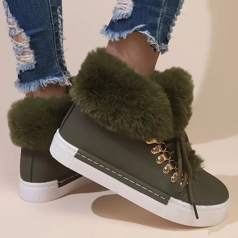 Women's Stylish Thickened Warm Wedge Shoes Ankle Boots