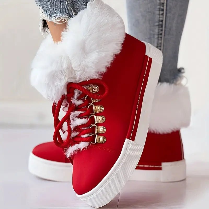 Women's Stylish Thickened Warm Wedge Shoes Ankle Boots