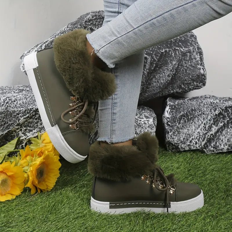 Women's Stylish Thickened Warm Wedge Shoes Ankle Boots