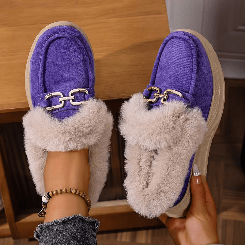 Women's Versatile Snow Sports Shoes Thick-Soled Height-Increasing Slip-On Loafers