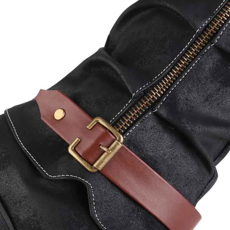 Women's Vintage Leather Zipper High Snow Boots