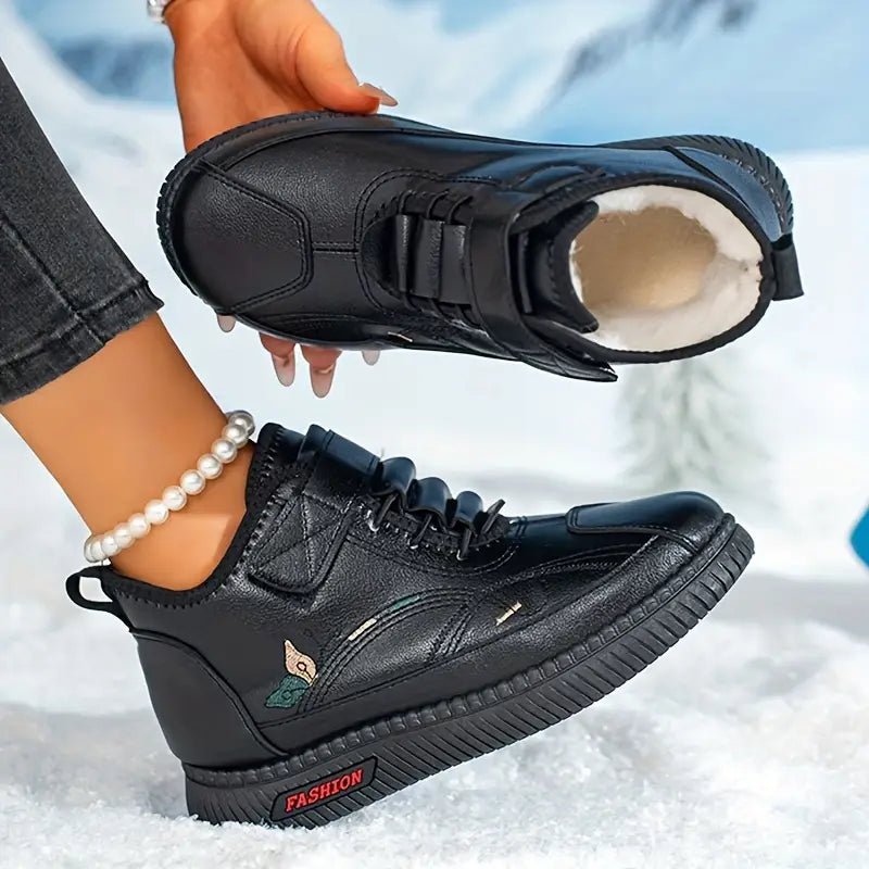Women's Warm & Lightweight Aadjustable Lace-up Winter Slip-on Shoes Boots