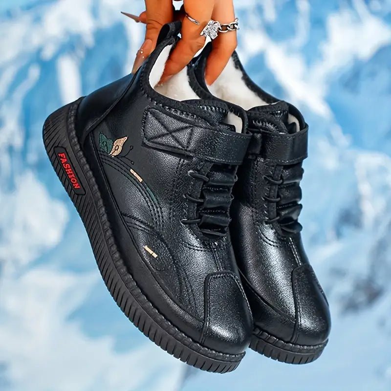 Women's Warm & Lightweight Aadjustable Lace-up Winter Slip-on Shoes Boots
