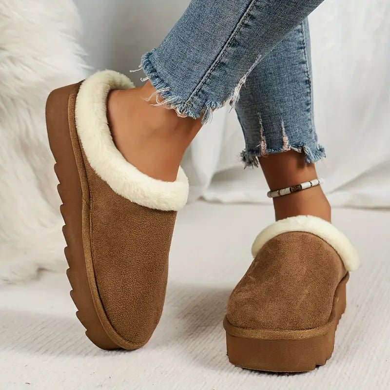Women's Warm Non-slip Platform Winter Home Slipper - oscloudgo