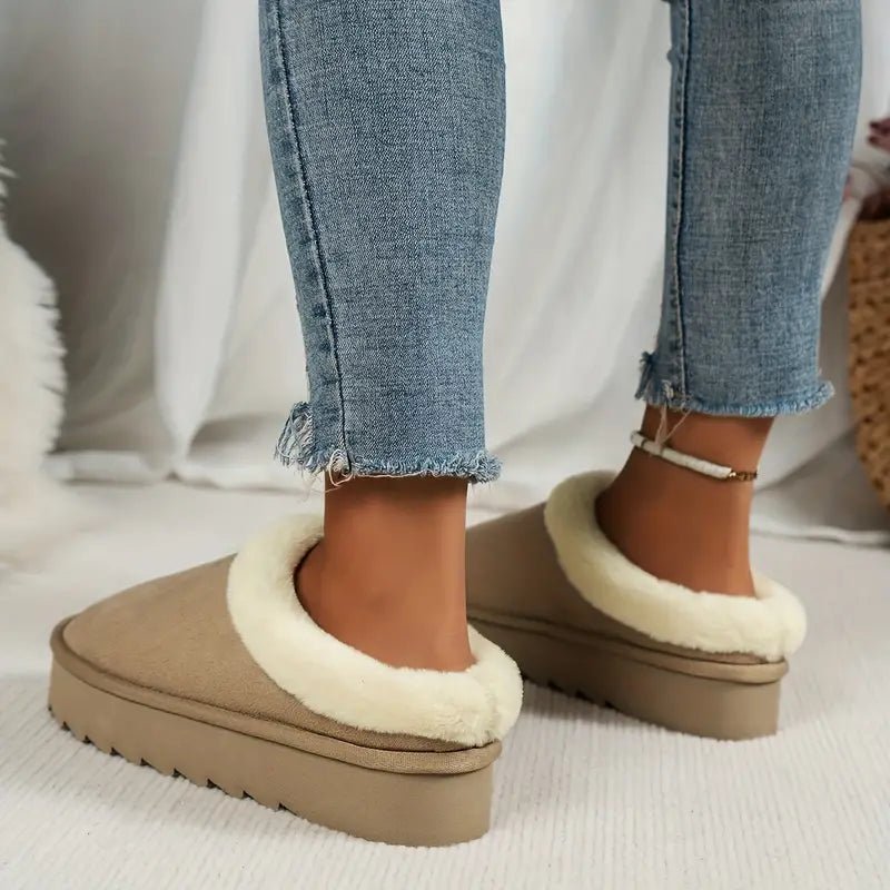 Women's Warm Non-slip Platform Winter Home Slipper - oscloudgo