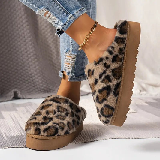 Women's Warm Non-slip Platform Winter Home Slipper - oscloudgo