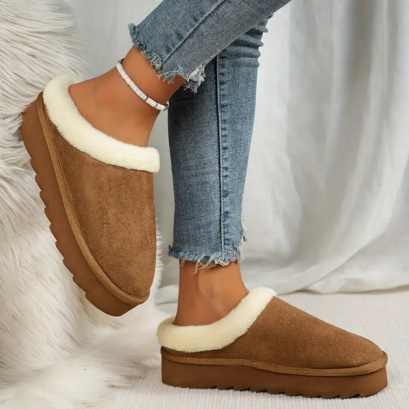 Women's Warm Non-slip Platform Winter Home Slipper - oscloudgo