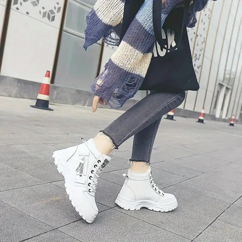 Women's Warm Plush Lined Sneakers Ankle Boots for Winter - oscloudgo