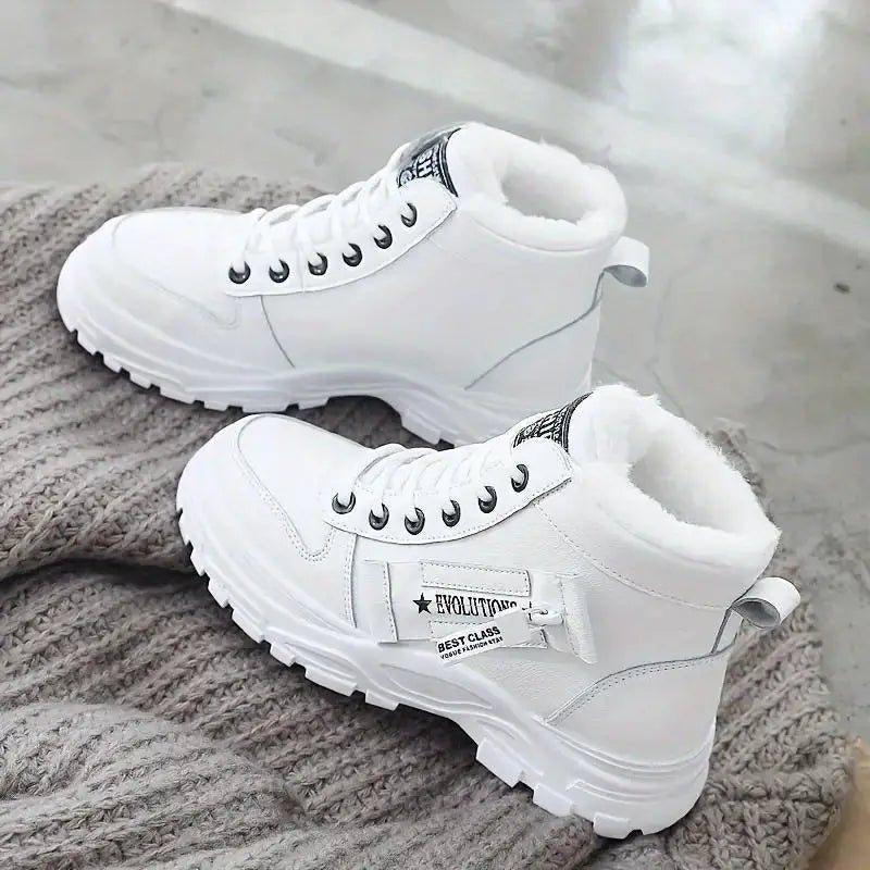 Women's Warm Plush Lined Sneakers Ankle Boots for Winter - oscloudgo