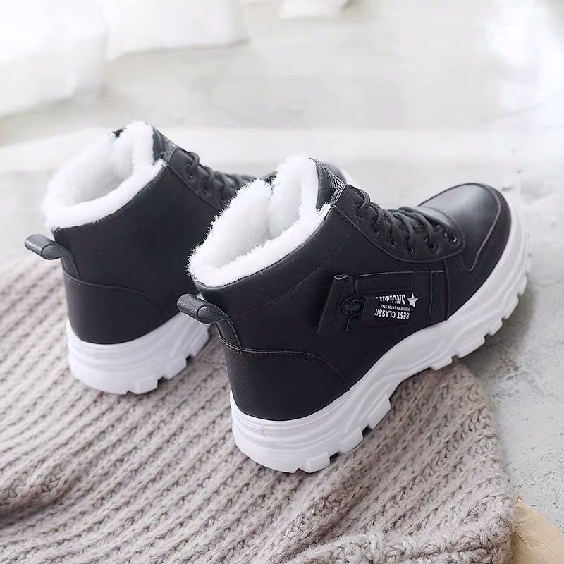 Women's Warm Plush Lined Sneakers Ankle Boots for Winter - oscloudgo