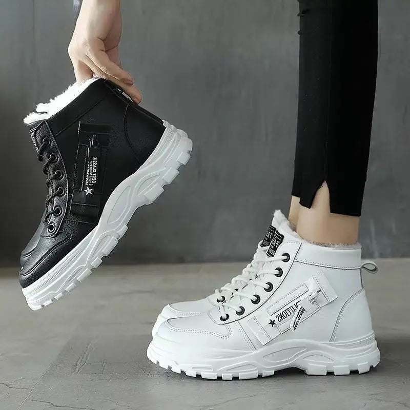 Women's Warm Plush Lined Sneakers Ankle Boots for Winter - oscloudgo
