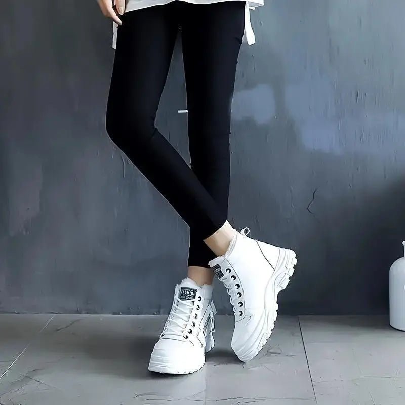 Women's Warm Plush Lined Sneakers Ankle Boots for Winter - oscloudgo