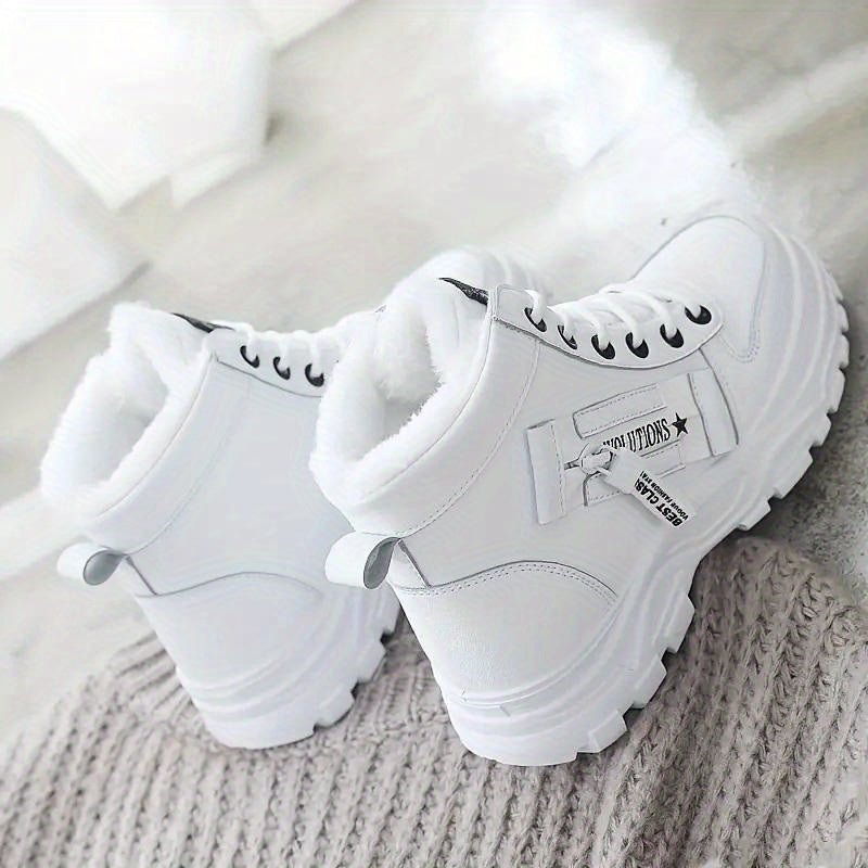 Women's Warm Plush Lined Sneakers Ankle Boots for Winter - oscloudgo