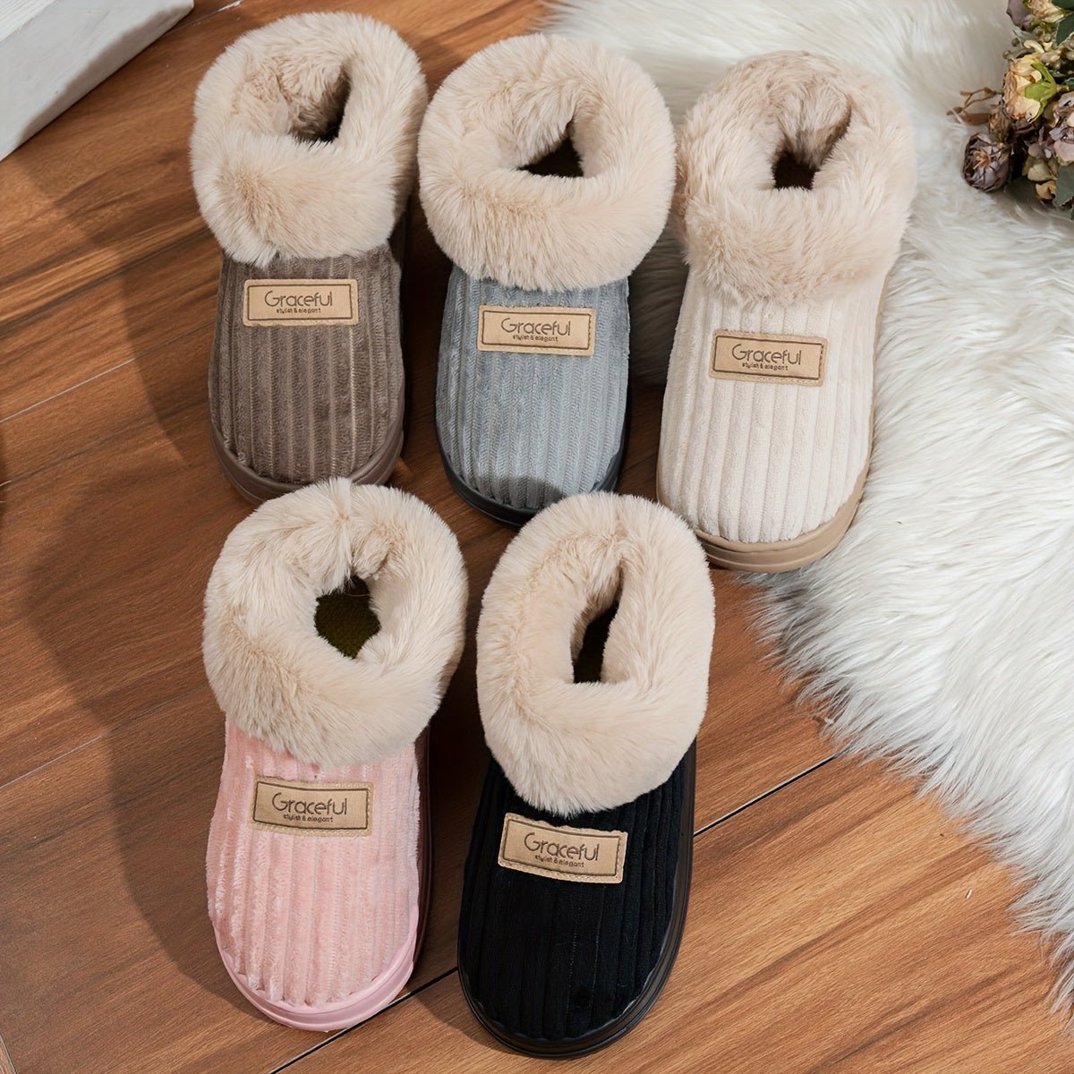 Women's Warm & Soft Non-Slip Thick-Soled Slippers Indoor/Outdoor House Shoes
