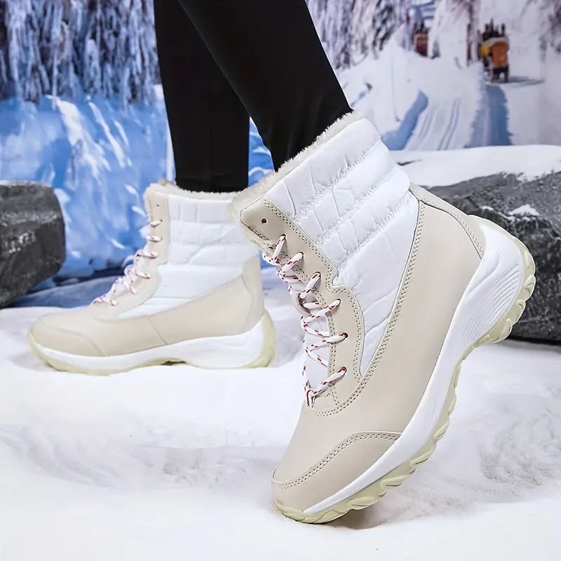 Women's Warm Waterproof Winter Snow Boots Outdoor Mid Calf Boots - oscloudgo