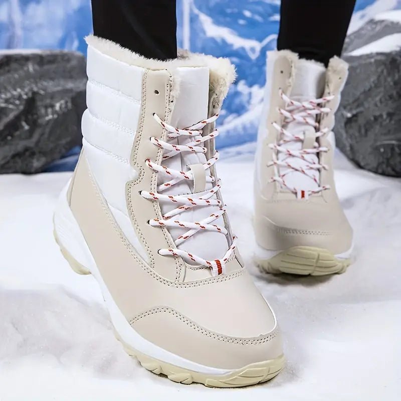 Women's Warm Waterproof Winter Snow Boots Outdoor Mid Calf Boots - oscloudgo