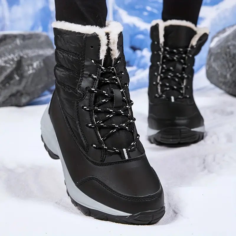 Women's Warm Waterproof Winter Snow Boots Outdoor Mid Calf Boots - oscloudgo