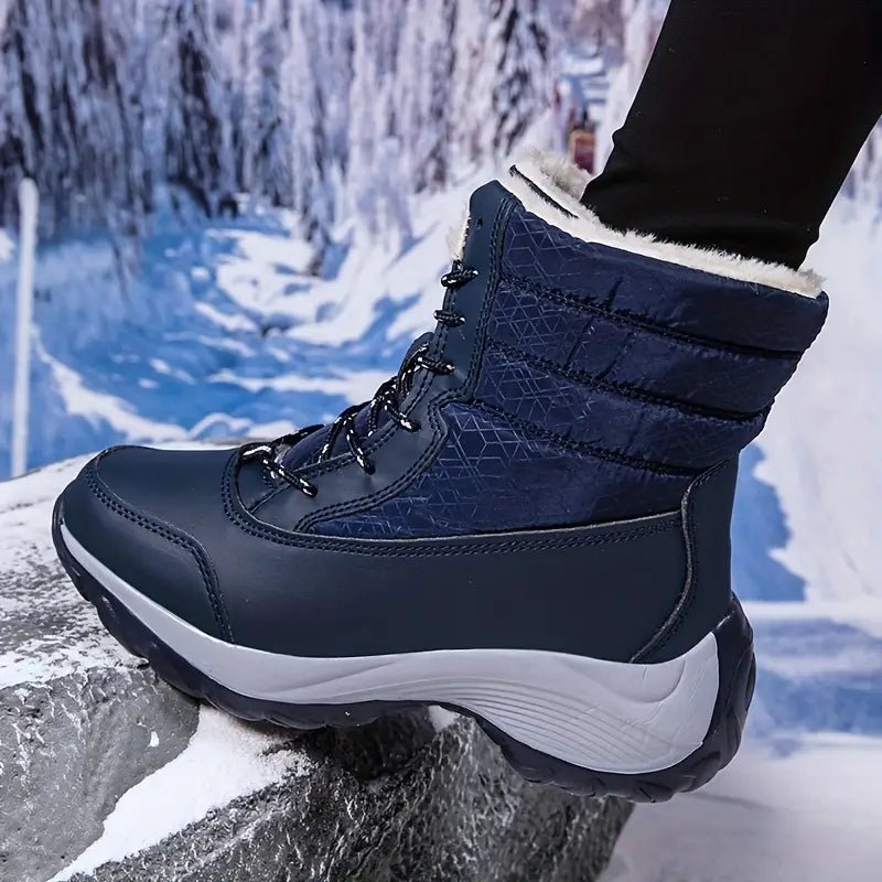 Women's Warm Waterproof Winter Snow Boots Outdoor Mid Calf Boots - oscloudgo