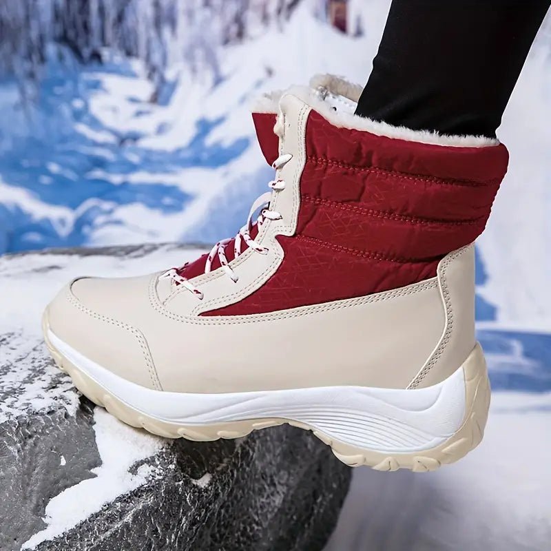 Women's Warm Waterproof Winter Snow Boots Outdoor Mid Calf Boots - oscloudgo