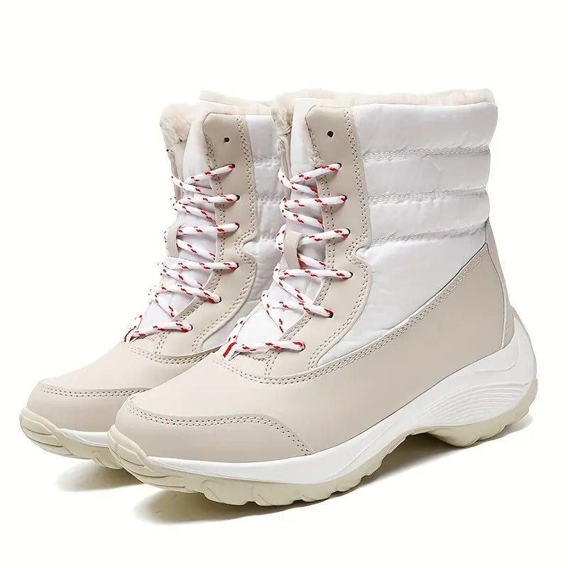 Women's Warm Waterproof Winter Snow Boots Outdoor Mid Calf Boots - oscloudgo
