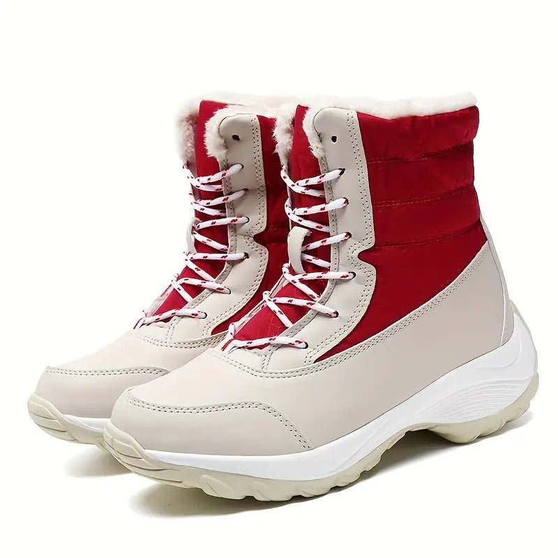 Women's Warm Waterproof Winter Snow Boots Outdoor Mid Calf Boots - oscloudgo