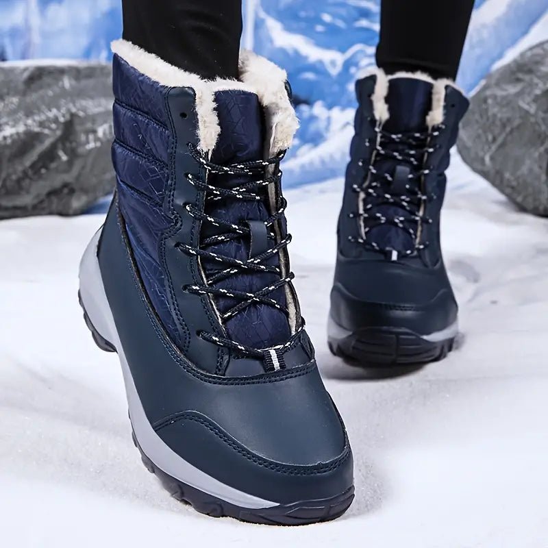 Women's Warm Waterproof Winter Snow Boots Outdoor Mid Calf Boots - oscloudgo