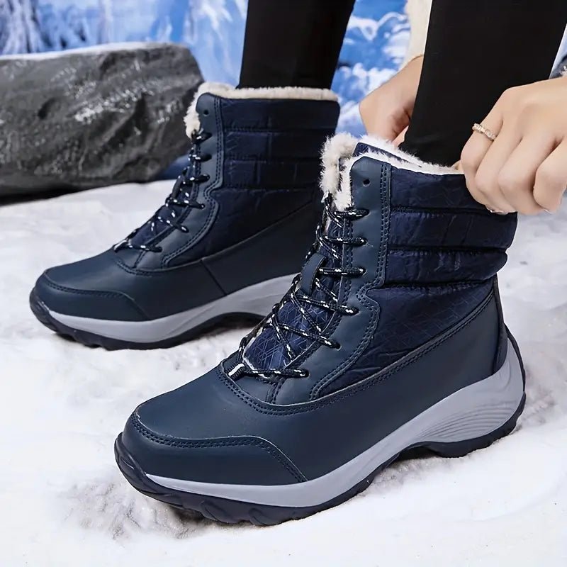 Women's Warm Waterproof Winter Snow Boots Outdoor Mid Calf Boots - oscloudgo