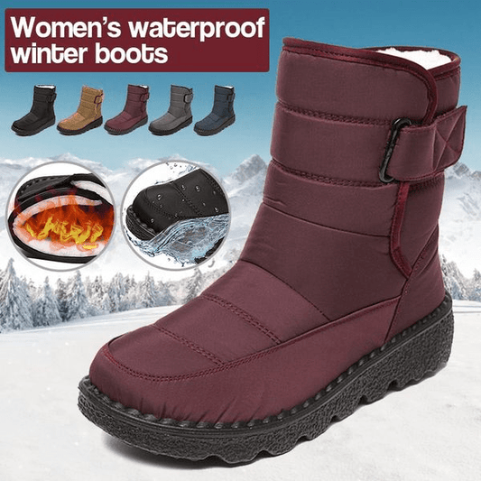 Women's Waterproof Non-slip Warm Ankle Snow Boots - oscloudgo