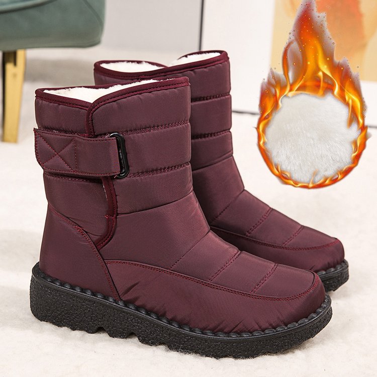 Women's Waterproof Non-slip Warm Ankle Snow Boots - oscloudgo