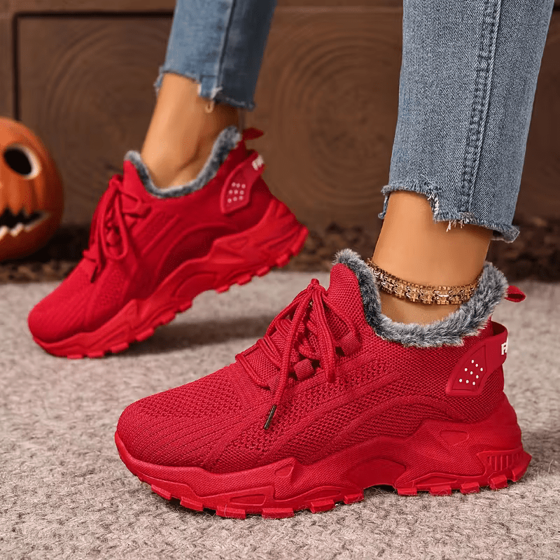 Women's Winter Warm Slip-Resistant Plush Lining Slip-On Sneakers/Running Boots