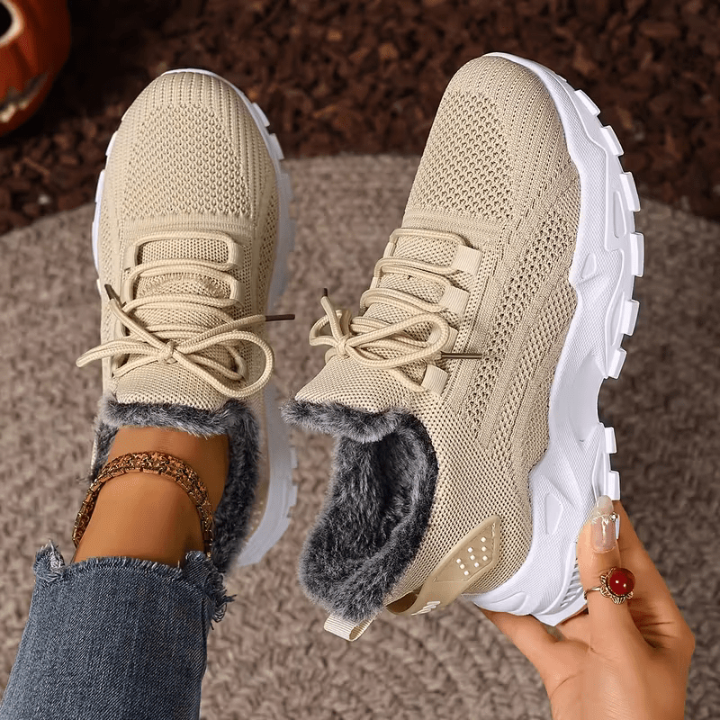 Women's Winter Warm Slip-Resistant Plush Lining Slip-On Sneakers/Running Boots