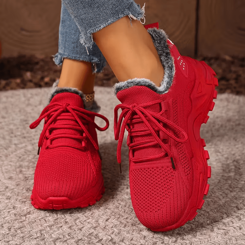 Women's Winter Warm Slip-Resistant Plush Lining Slip-On Sneakers/Running Boots
