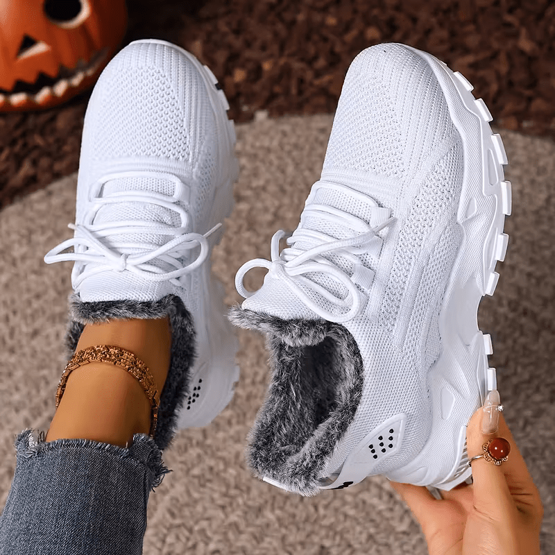 Women's Winter Warm Slip-Resistant Plush Lining Slip-On Sneakers/Running Boots