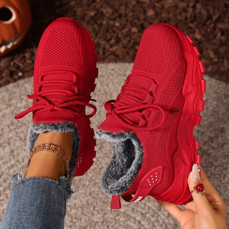 Women's Winter Warm Slip-Resistant Plush Lining Slip-On Sneakers/Running Boots