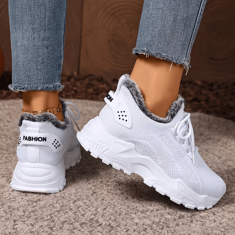 Women's Winter Warm Slip-Resistant Plush Lining Slip-On Sneakers/Running Boots