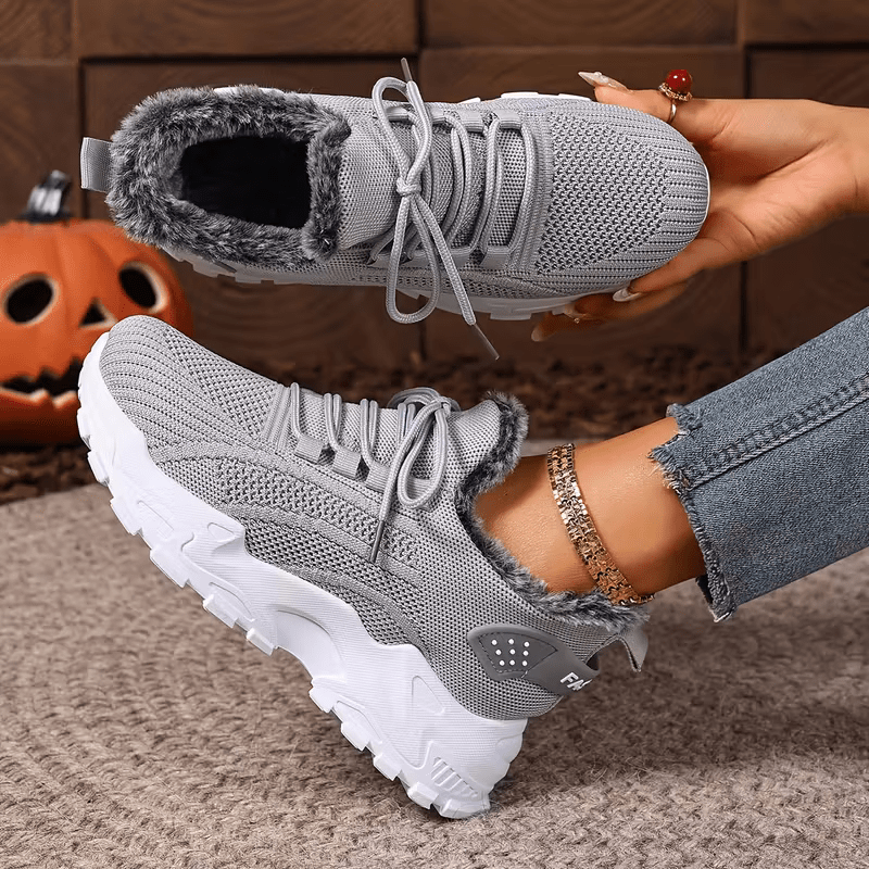 Women's Winter Warm Slip-Resistant Plush Lining Slip-On Sneakers/Running Boots
