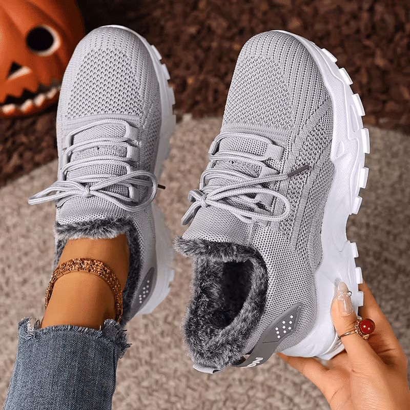 Women's Winter Warm Slip-Resistant Plush Lining Slip-On Sneakers/Running Boots