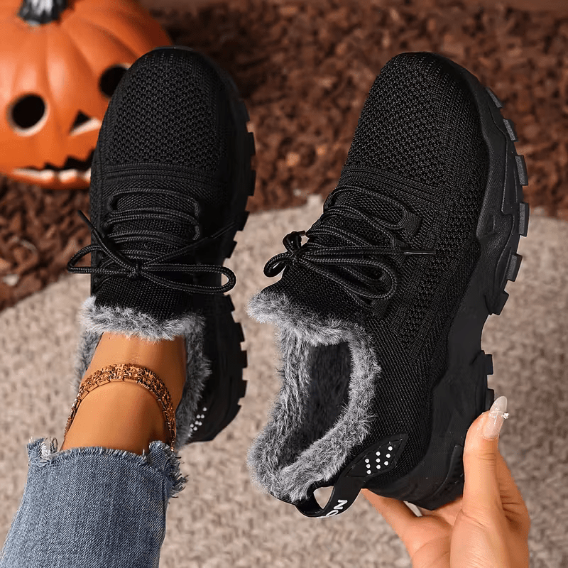 Women's Winter Warm Slip-Resistant Plush Lining Slip-On Sneakers/Running Boots
